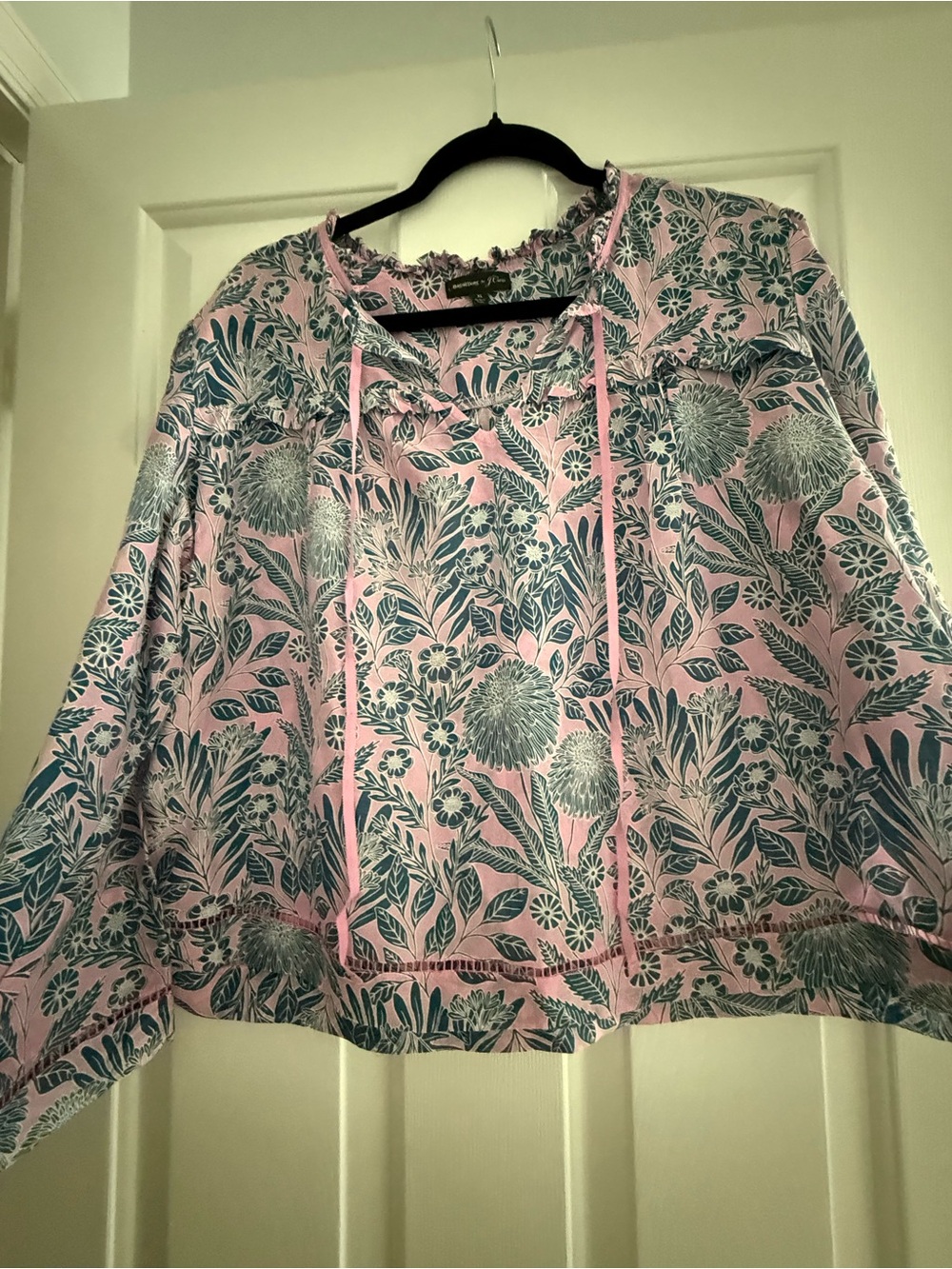 Abigail Borg for J.Crew silk-cotton floral peasant top.
